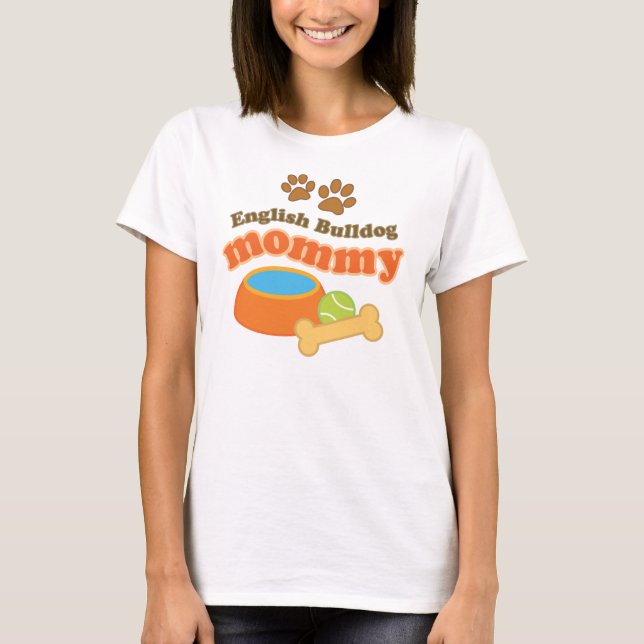 Englisches Bulldoggen-Mama-Hundezucht-Geschenk T-Shirt (Vorderseite)