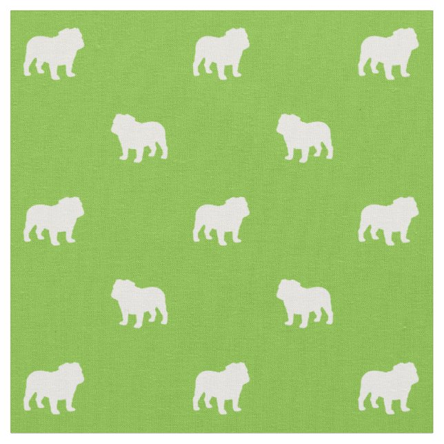 Englisches Bulldoggen-Silhouette-Muster niedlich Stoff (Nahaufnahme)