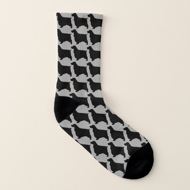 Englisches Cockerspaniel-Silhouette-Muster Socken (Links - Innen)