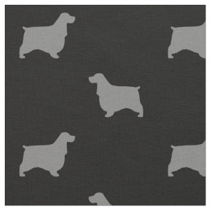 Englisches Cockerspaniel-Silhouette-Muster Stoff