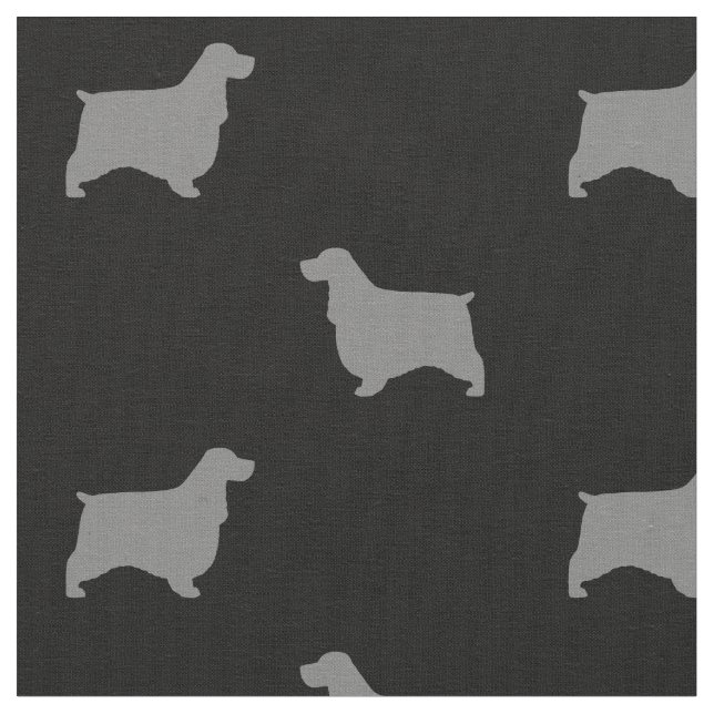 Englisches Cockerspaniel-Silhouette-Muster Stoff (Nahaufnahme)