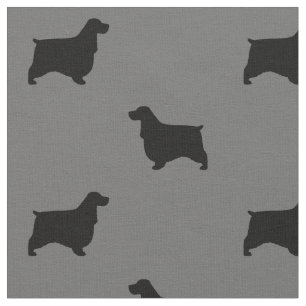Englisches Cockerspaniel-Silhouette-Muster Stoff