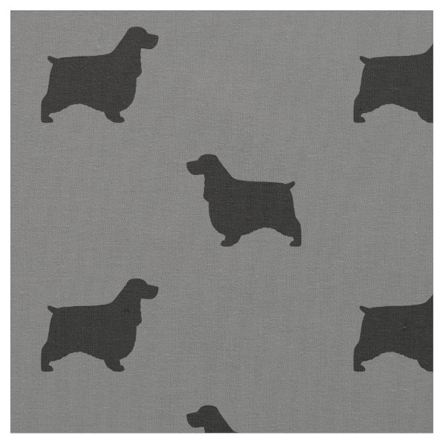Englisches Cockerspaniel-Silhouette-Muster Stoff (Nahaufnahme)