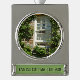 Englisches Cottage I Charmant Banner-Ornament Silber