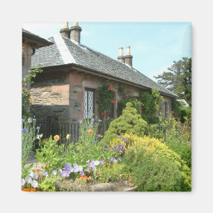 Englisches Cottage II mit Blumengarten Fotografie Magnet