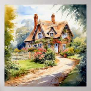 Englisches Cottage Poster