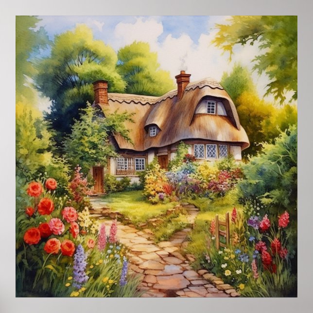Englisches Cottage Poster (Vorne)