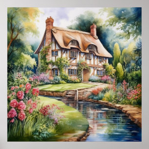 Englisches Cottage Poster
