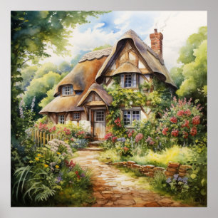 Englisches Cottage Poster