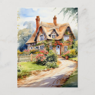 Englisches Cottage Postkarte