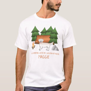 Englisches Cream Golden Retriever Camping im Wald T-Shirt