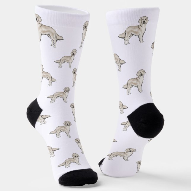 Englisches Cream Golden Retriever Niedlich Hundemu Socken (Gewinkelt)