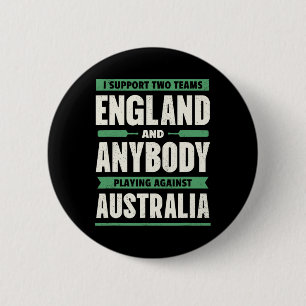 Englisches Cricket-Shirt Zwei Teams Nicht Australi Button