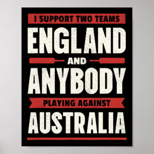 Englisches Cricket-Shirt Zwei Teams Nicht Australi Poster
