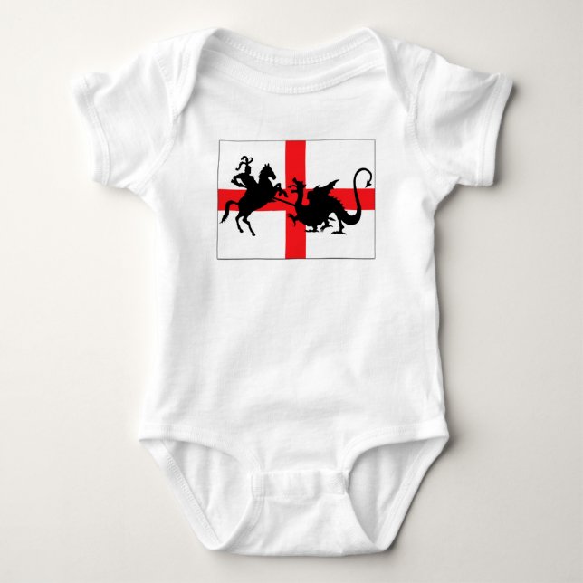 Englisches Flaggenbaby Baby Strampler (Vorderseite)