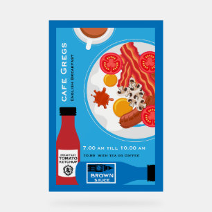 Englisches Frühstück Geschäft Acrylschild