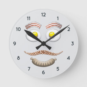 ENGLISCHES FRÜHSTÜCKS GESICHT RUNDE WANDUHR