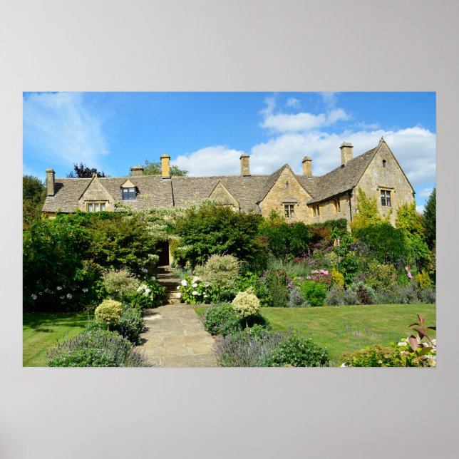 Englisches Haus mit Garten Poster (Vorne)