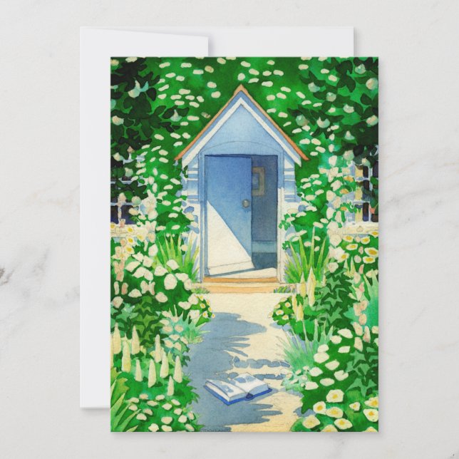 Englisches Hütten-Garten-Wasserfarbe-Party Einladung (Vorderseite)