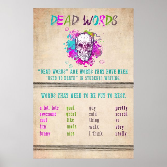 Englisches Klassenzimmer DEAD WORD Poster (Vorne)