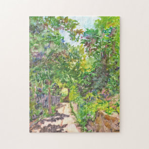 Englisches Land-Weg-Aquarell-Puzzlespiel Puzzle