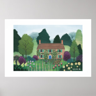 Englisches Landhaus-Cottage großes Druckbild Poster