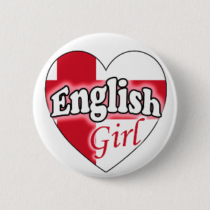 Englisches Mädchen Button