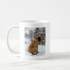 Englisches Mastiffhund"Schnee-Pose" Foto Tasse