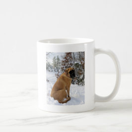 Englisches Mastiffhund"Schnee-Pose" Foto Tasse