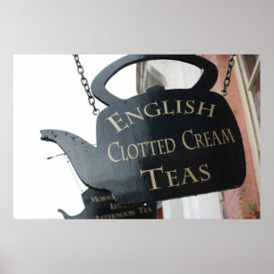 Englisches Schild "Clotted Cream Tee"
