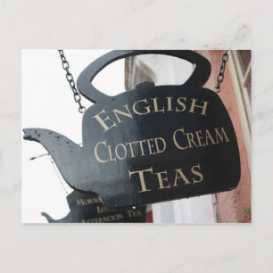 Englisches Schild "Clotted Cream Tee" Postkarte