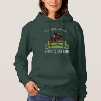 ENGLISCHES SPRINGENDES REITERPFERD UND REITER HOODIE