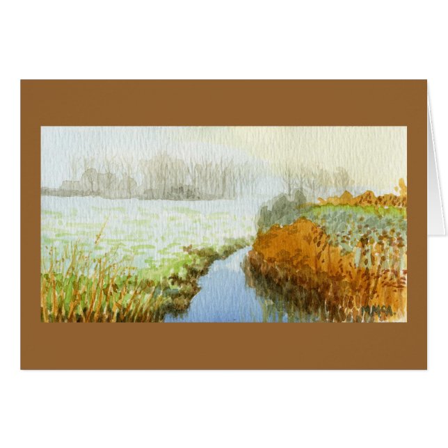 Englisches Sumpfgebiet-Aquarell (Vorderseite (Horizontal))