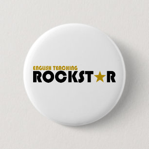 Englisches unterrichtendes Rockstar Button