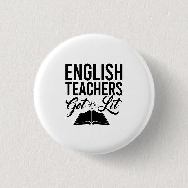 Englischlehrer bekommen Lit Button (Vorderseite)