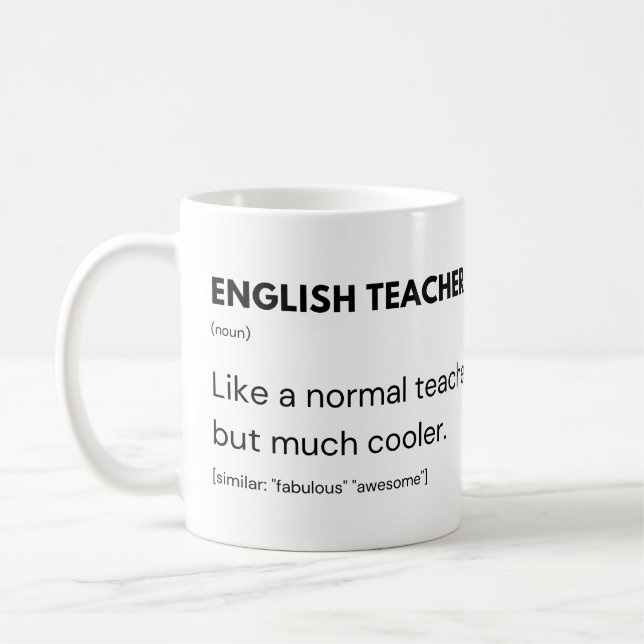 Englischlehrer Cool Professor und Erzieher Kaffeetasse (Links)