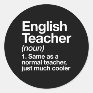 Englischlehrer Definition Spaß Zurück zur Schule E Runder Aufkleber