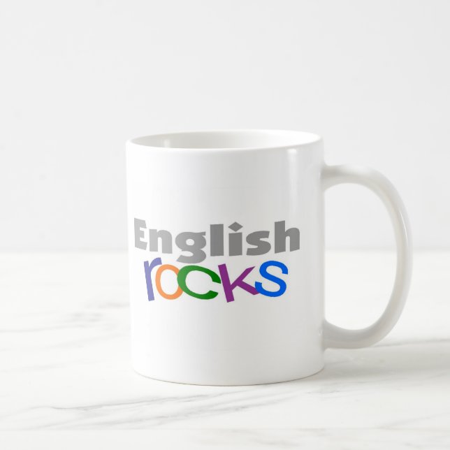 Englischlehrer-"englische Felsen-" Geschenke Tasse (Rechts)