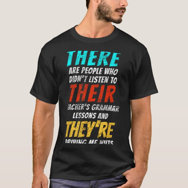 Englischlehrer Grammatik T-Shirt (Vorderseite)