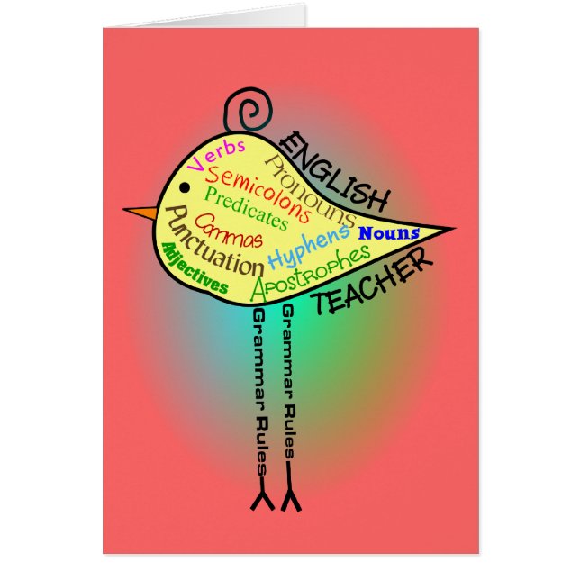 Englischlehrer-"Grammatik-Vogel-" Geschenke (Vorne)