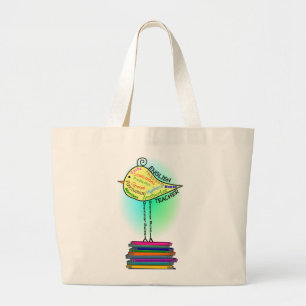 Englischlehrer-"Grammatik-Vogel-" Geschenke Jumbo Stoffbeutel