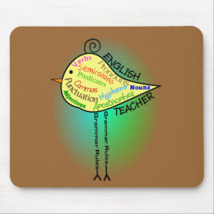 Englischlehrer-"Grammatik-Vogel-" Geschenke Mousepad