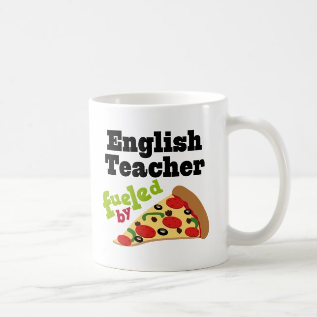 Englischlehrer-(lustige) Pizza Tasse (Rechts)