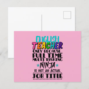 Englischlehrer nur weil Vollzeit-Multitasking Postkarte