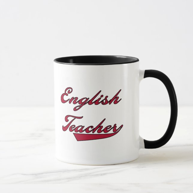 Englischlehrer-rote T-Shirts und Geschenke Tasse (Rechts)