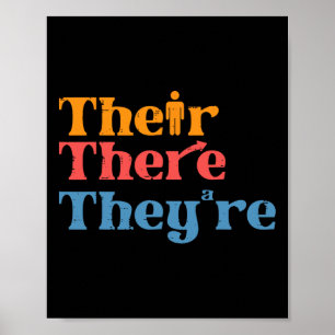 Englischlehrer Their There Theyre Lustige Grammati Poster