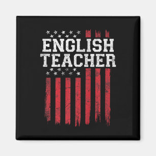 Englischlehrerin Amerikanische Flagge Usa Patriot  Magnet