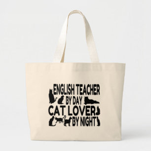 Englischlehrerin Cat Lover Jumbo Stoffbeutel