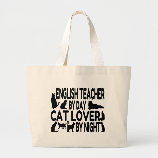 Englischlehrerin Cat Lover Jumbo Stoffbeutel (Vorne)