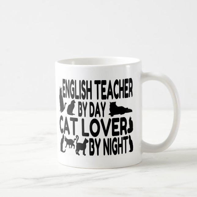 Englischlehrerin Cat Lover Tasse (Rechts)